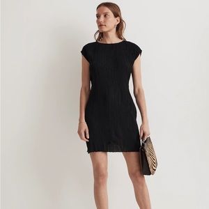 NEW NWT Madewell Plissé Mini Tee Dress In Black